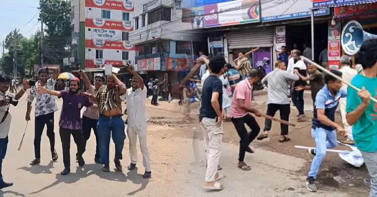 ফরিদপুর বাস টার্মিনালে শ্রমিকদের দুই পক্ষের ধাওয়া-পাল্টা ধাওয়া